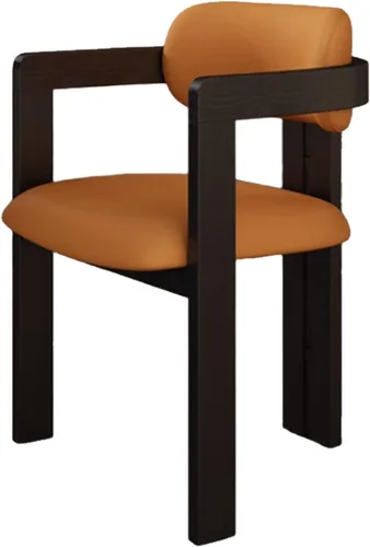 Miniatura 30 de Juego de sillas de comedor de madera, sillas de comedor modernas, silla de cocina tapizada, silla auxiliar de granja con brazos, para sala de estar
