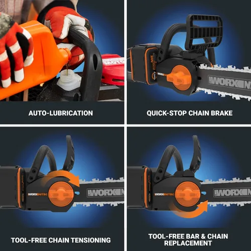 Miniatura 7 de Worx Motosierra inalámbrica de 20V 10" Power Share con tensión automática (solo herramienta) - WG322.9