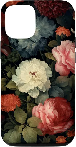 Miniatura 26 de Vintage Dark Flower Pattern Moody Floral Case for iPhone 16