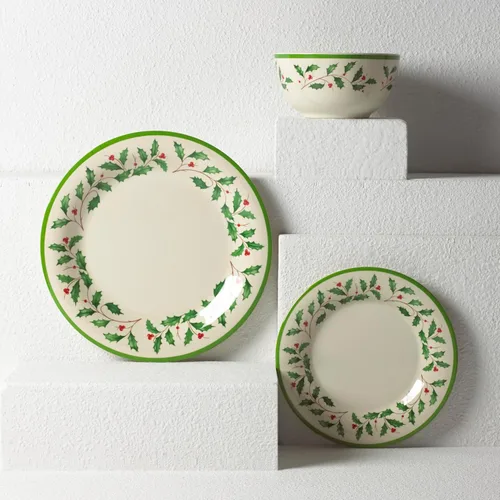 Miniatura 4 de Lenox 863669 Holiday - Juego de platos llanos de melamina de 4 piezas, vajilla navideña, alojamiento