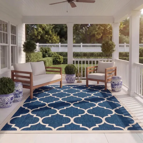 Miniatura 17 de SAFAVIEH Courtyard Collection - Alfombra decorativa de 2 x 3 pies 7 pulgadas, verde oscuro y beige, no desprende pelusa y de fácil cuidado