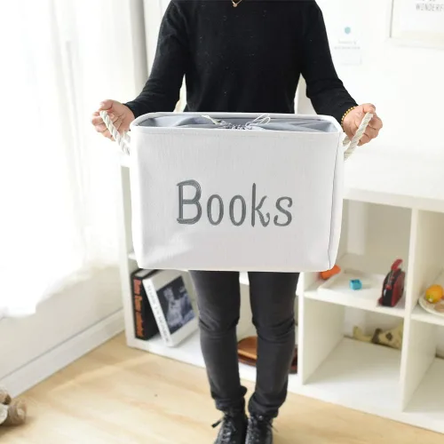 Miniatura 5 de Cesta de libros para habitación de niños, cesta de almacenamiento de libros, organizador de libros para cuarto de bebé, aula, biblioteca, caja