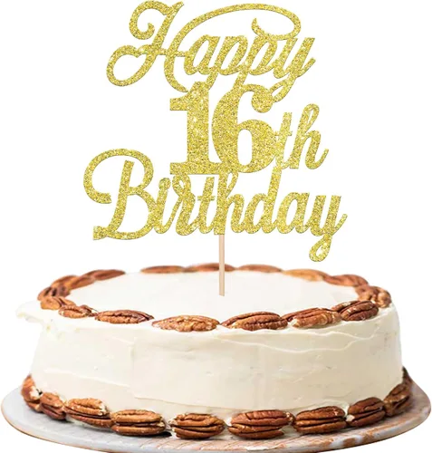 Miniatura 69 de Rsstarxi 1 paquete de decoración para tarta de cumpleaños 8 con purpurina negra de 8 años y fabulosos saludos a 8 años de edad, para celebrar el 8º