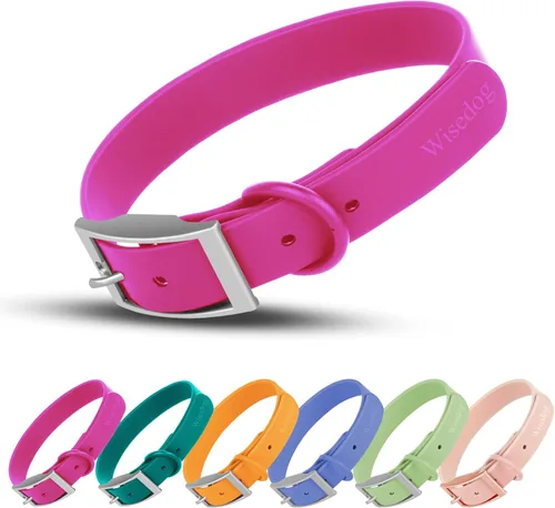 Miniatura 7 de Wisedog Collar de perro impermeable: ajuste múltiple de 7 a 23.6 pulgadas, correa recubierta de goma suave, fácil de limpiar, para perros pequeños