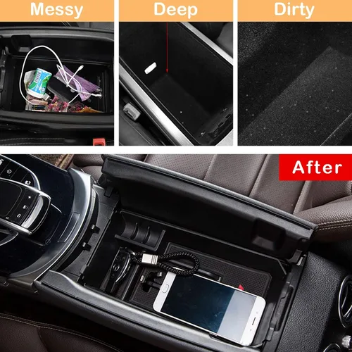 Miniatura 4 de TTCR-II Compatible con el organizador de consola central Mercedes Benz Clase C W205 2015-2021 (solo Sedan y Coupe), para bandeja organizadora