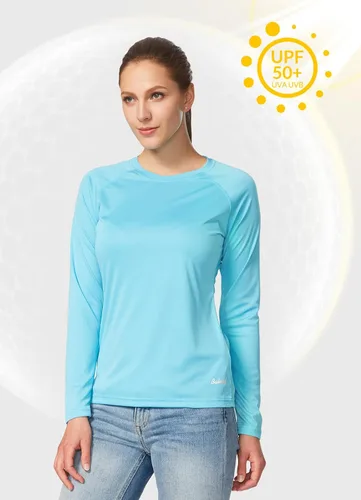 Miniatura 3 de BALEAF Camisas de manga larga para mujer, protección solar UPF50+, secado rápido, senderismo, pesca