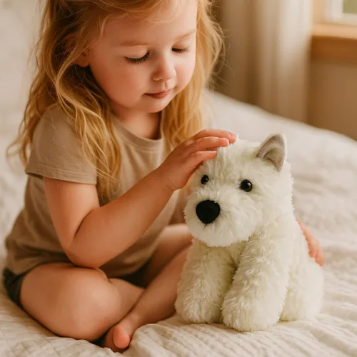 Miniatura 8 de Adorable juguete de peluche para perro West Highland White Terrier - Juguete de peluche suave de 8.6 pulgadas, el mejor amigo de los niños
