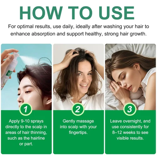 Miniatura 6 de Spray de suero para el crecimiento del cabello, spray natural para el crecimiento del cabello con biotina, batana, romero y aceite de ricino