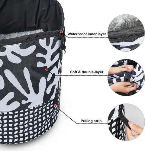 Miniatura 5 de JOMOLA Cesta de lavandería plegable grande de tela de 90 litros, cesta extensible para ropa sucia, bolsa de lavandería con asas para la familia