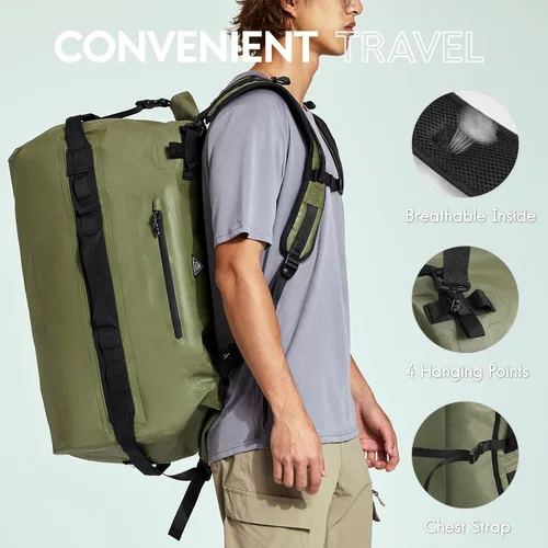 Miniatura 4 de Haimont Mochila Duffel Grande Impermeable con Parte Superior Enrollable, Bolsa Duffel Seca de Servicio Pesado para Navegación, Viajes, Camping