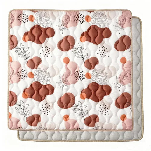 Miniatura 10 de Bunnikins & Clover Tapete de suelo para bebé, 50 x 50 pulgadas, tapete de juego suave y grueso, plegable y antideslizante de una pieza, alfombra