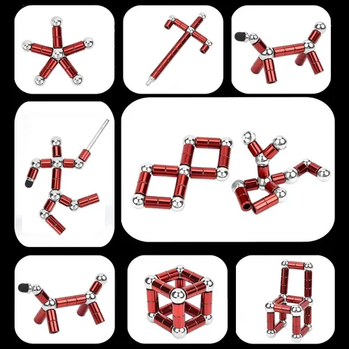 Miniatura 2 de Bolígrafo magnético de metal para aliviar el estrés, construir varias formas, multifuncional, imán deformable para escritura, bolígrafo polar
