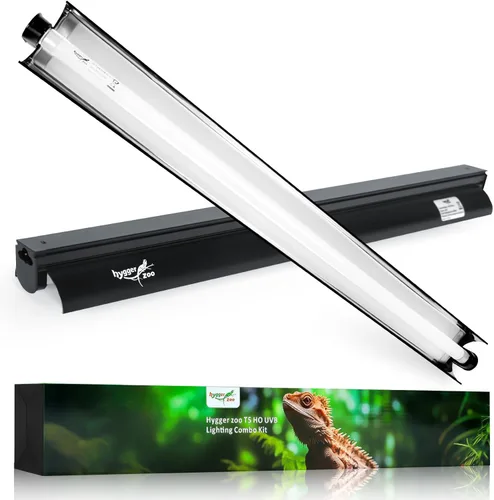 T5 Kit Combinado de Lámpara para Reptiles de 24W Lámpara para Terrario de Reptiles con Capucha Bombilla de Luz UVB 10.0 Tubo Fluorescente Ideal para