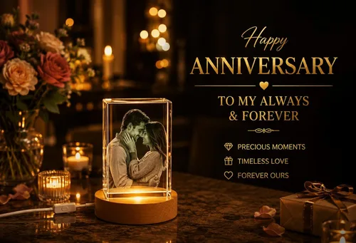 Miniatura 9 de Foto holográfica 3D personalizada grabada al aguafuerte dentro del cristal: cumpleaños, regalo de boda, conmemorativo, Día de la Madre, San
