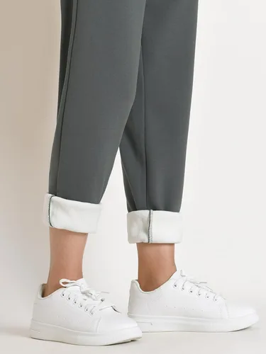 Miniatura 4 de Weintee Pantalones pequeños de forro polar para mujer, pantalones deportivos con forro de sherpa para invierno