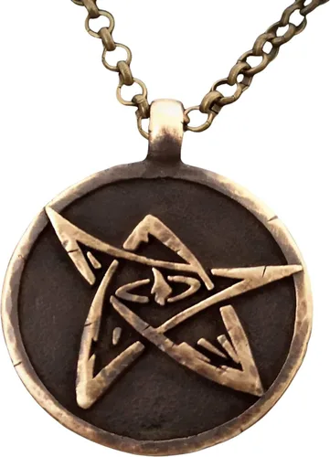 Baldur Jewelry - Collar con colgante de pulpo de Lovecraft Cthulhu en plata de ley 925, símbolo amarillo, hecho a mano, amuleto de Necronomicum,