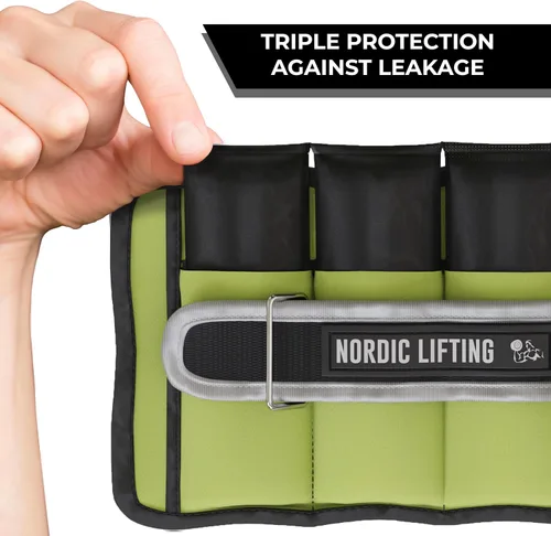 Miniatura 5 de Nordic Lifting - Pesas ajustables de tobillo para mujeres y hombres – 1 par (2–10 libras) Pesas de muñeca, brazo y pierna para gimnasio, yoga