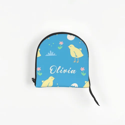 Miniatura 6 de Transportador personalizado para mascotas, diseño de huevos y pollo amarillo de dibujos animados de Pascua, plegable, de lados suaves, bolsa