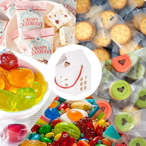 Miniatura 7 de BENECREAT 30 Cajas de Regalo en Forma de Casa, 3 x 3 x 5 pulgadas, Caja de Dulces de Papel Blanco, Bolsas de Cartón para Golosinas para Boda, Baby
