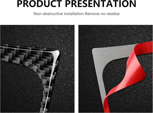 Miniatura 5 de Adhesivo de vinilo de fibra de carbono para panel de marco de engranajes para Ford Mustang 2015, 2016, 2017, 2018, 2019, 2020, 2021, 2022, 2023