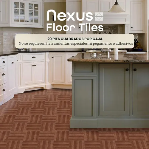 Miniatura 2 de Achim - Azulejos de vinilo Home Decor Nexus, autoadhesivos, de 30,5 cm, 20 azulejos de 30,5 x 30,5 cm, patrón de tablillas de roble medio de madera
