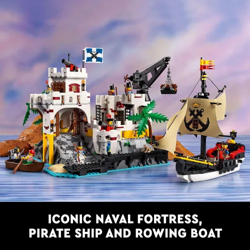 Miniatura 3 de LEGO Icons Eldorado - Kit de construcción de fortaleza, regalo pirata, incluye barco pirata y 8 minifiguras, idea de regalo nostálgica para adultos