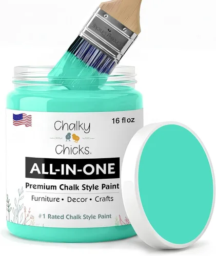 Miniatura 151 de Chalky Chicks - Pintura mate a la tiza, no requiere lijado, 4 onzas líquidas, color gris oscuro (Gun Metal Gray), para muebles, pintura sin Gris
