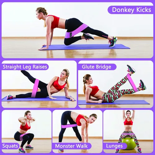 Miniatura 3 de Bandas de resistencia de tela para entrenar, 5 niveles de bandas de glúteos para mujeres y hombres, bandas de tela para ejercicio, bandas