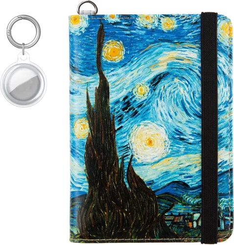 Miniatura 23 de Soporte para pasaporte, bonita funda para pasaporte, cartera de viaje con ranuras para tarjetas de crédito, cartera de pasaporte RFID impermeable