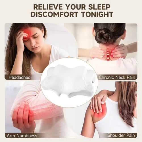 Miniatura 6 de Almohada para dormir de lado para adultos con funda de enfriamiento, almohada ergonómica de espuma viscoelástica para personas que duermen de lado