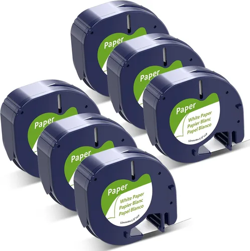 Miniatura 17 de Paquete de 4 cintas adhesivas de plástico transparente compatibles con Dymo Letratag 16952 S0721530 de 0.472 in x 13.1 ft 1/2 pulgadas x 13 pies