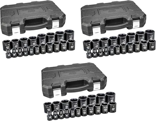 Miniatura 6 de GEARWRENCH 84931N - Juego de conectores de impacto estándar de 12 piezas, 1/2" de 6 puntos, SAE
