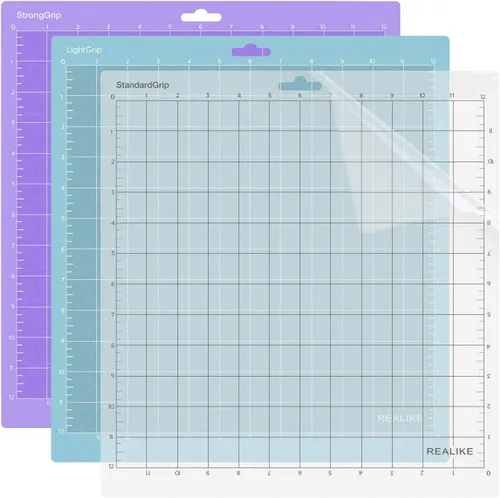 Realike - Plantilla de corte de 12 x 12 pulgadas para Silhouette Cameo 5/4/3/2/1 (3 plantillas - agarre estándar, agarre ligero, agarre fuerte),