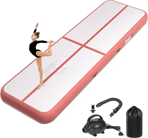 Miniatura 14 de Colchoneta inflable de gimnasia de 6, 10, 13, 16, 20 pies, 4/8 pulgadas de grosor, con bomba de aire eléctrica para uso doméstico, entrenamiento