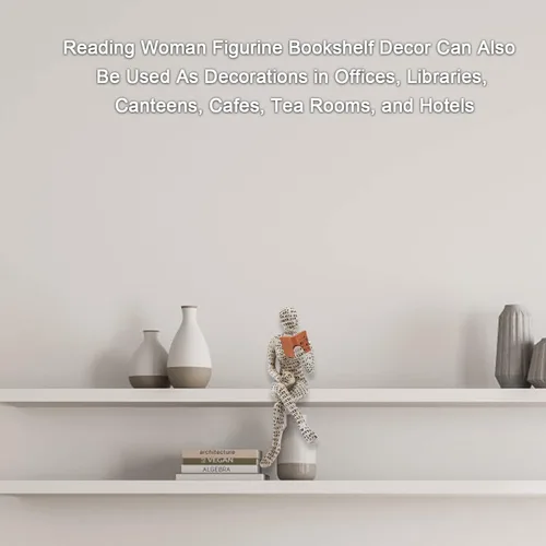 Miniatura 9 de Figura de mujer que lee, escultura pensadora, estatua de decoración abstracta, estantería, escultura de resina estética para sala de estar, oficina