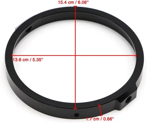Miniatura 3 de Dreamseek Soporte de anillo de montaje de faros delanteros redondos de 5.75 pulgadas para Harley Sportster XL883 XL1200 Yamaha, Honda, Suzuki, Cafe