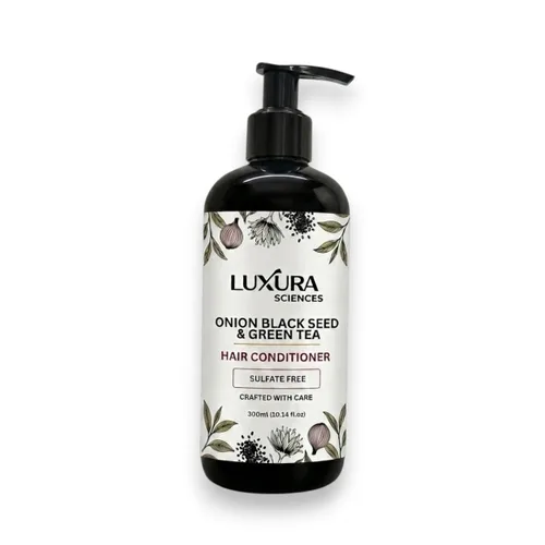 Luxura Sciences Acondicionador de semillas negras de cebolla, añade brillo y volumen al cabello fino y fino, controla el encrespamiento, hidrata el