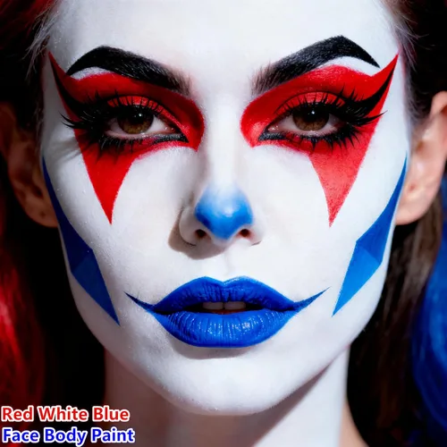 Miniatura 8 de Go Ho Barra de Pintura Facial Roja Mezclable en Crema (30 g), Maquillaje de Cuerpo Rojo de Cobertura Total para Adultos, Niños, Halloween, Cosplay