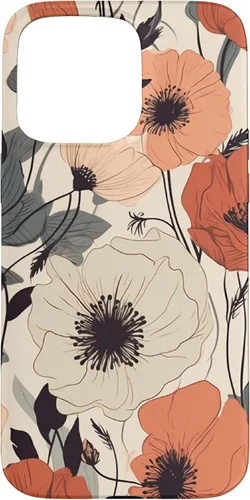 Miniatura 30 de Funda para iPhone 12/12 Pro Minimal Poppy Flower Boho Floral Cute Aesthetic