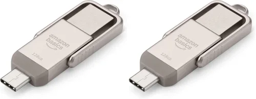 Miniatura 6 de Amazon Basics Unidad Flash USB, Memoria Stick con Puertos Duales USB C y USB A, 128GB, Plata Champán