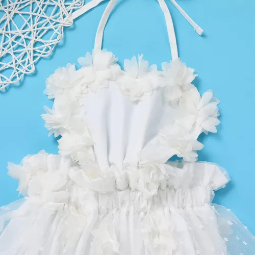 Miniatura 5 de ODASDO Conjunto de ropa de 2 piezas para bebé niña con encaje y diadema