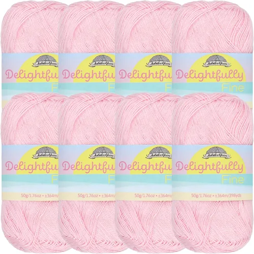 Miniatura 72 de JubileeYarn - Ovillo de hilo deliciosamente fino, 1.76 oz/madeja de rayón de bambú, color rosa polvo, 4 madejas