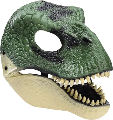 Máscara de dinosaurio con mandíbula de apertura, color de textura realista, máscara de carnaval, disfraz de dinosaurio para niños, decoración de