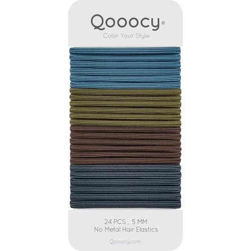 Miniatura 8 de Lazos para el cabello, 24 unidades, 0.197 pulgadas para cabello mediano, cómodos accesorios de algodón elástico para el cabello para mujeres, agarre
