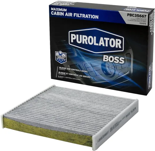 Purolator PBC35667 PurolatorBOSS Filtro de aire de cabina automotriz con carbón activado, filtro de repuesto OEM para compartimento de pasajeros de