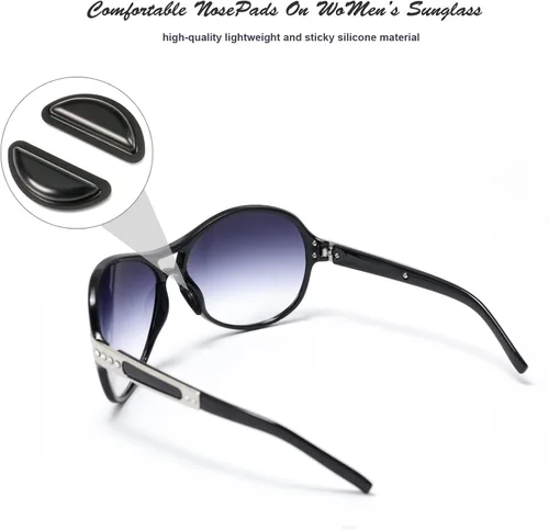Miniatura 6 de 10 pares de almohadillas adhesivas antideslizantes para la nariz, almohadillas de silicona suave y pegajosa para lentes de sol, agarre para marco