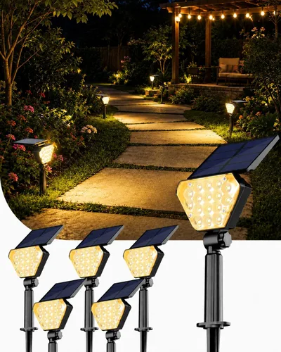 Miniatura 11 de T-SUN Luces solares para exteriores, impermeables, IP65, paquete de 6 luces LED solares que cambian de color, IP65, impermeables, inteligentes
