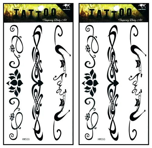 Miniatura 5 de Tatuajes de 2 hojas de hermosas flores de rosa morada, ancla de paloma, tatuajes temporales, calcomanías de tatuajes falsos para cuerpo, brazo