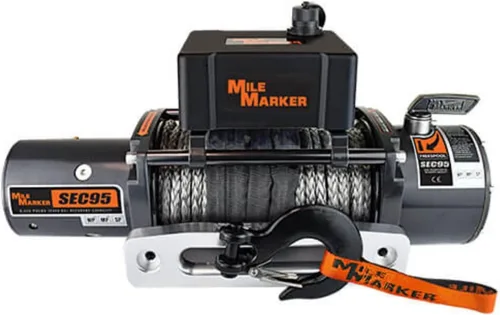 Miniatura 8 de Mile Marker 76-53251BW Winch SEC 12 Cuerda sintética de 3/8 pulgadas x 92 pies Capacidad de tracción de 12,000 libras Rendimiento confiable