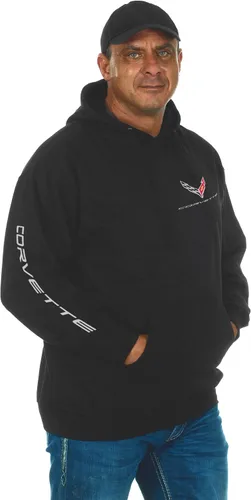 Miniatura 2 de JH DESIGN GROUP Sudadera con capucha clásica Corvette C8 para hombre en color negro